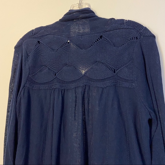 Hit List LA Navy Blue Light Weight Linen Cardigan - Picture 8 of 9